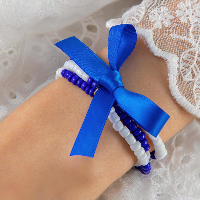 Sapphire-Inspired Diamond Bracelet Set - Love Letter Design