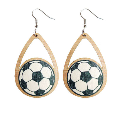 Wooden basketball earrings