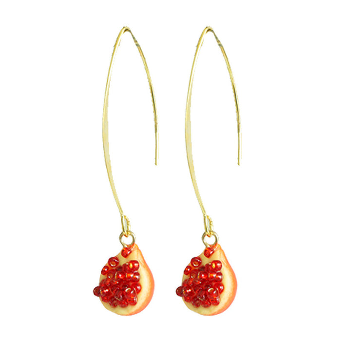 Summer Fruit Earrings with 3D Grapes, Strawberries, and Floral Resin Design