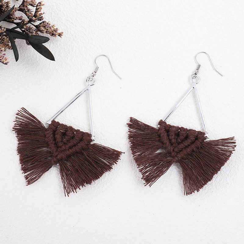 Handwoven Bohemian Tassel Earrings for Simple Ethnic Style