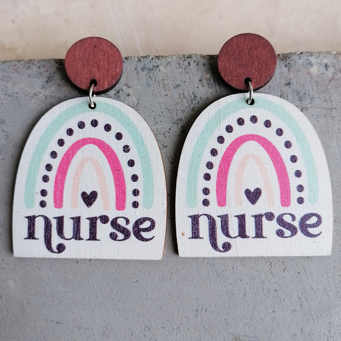 Determined Nurse Wooden Earrings