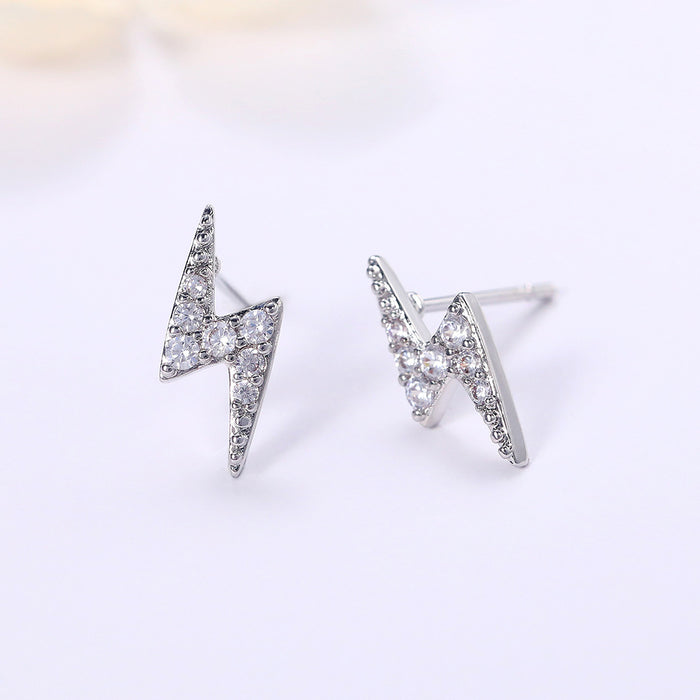 Mini Lightning Zircon Earrings for Students