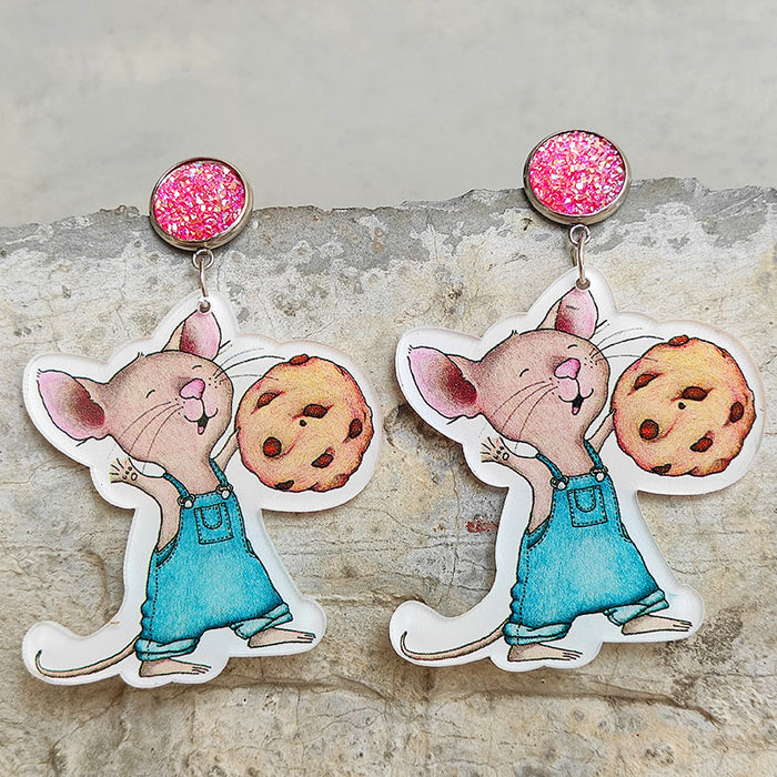 Cartoon big dog acrylic earrings