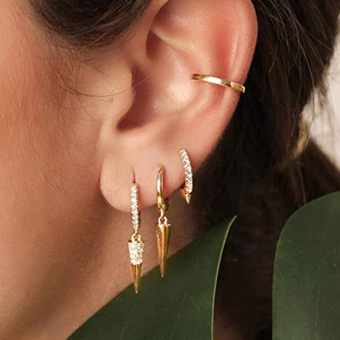 Creative geometric rivet earrings