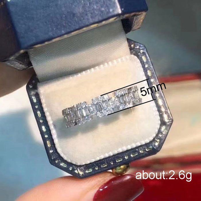 Xiaohongshu full diamond ring net celebrity light luxury style niche women's ring