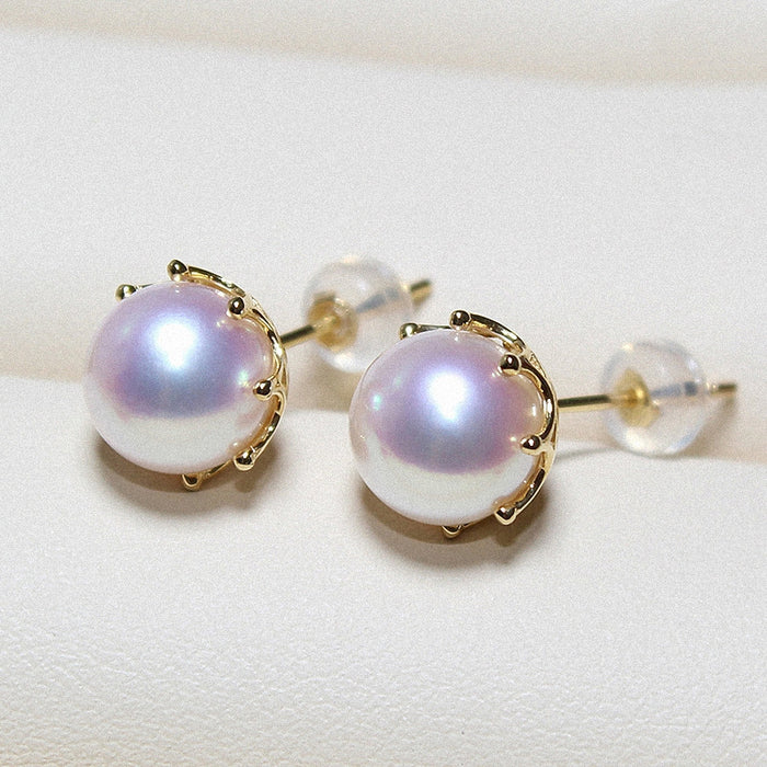 Minimalist imitation pearl earrings round vintage earrings