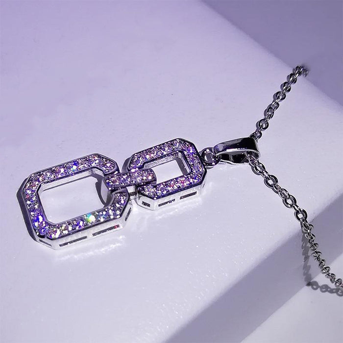 Square luxury diamond pendant star style super sparkling necklace