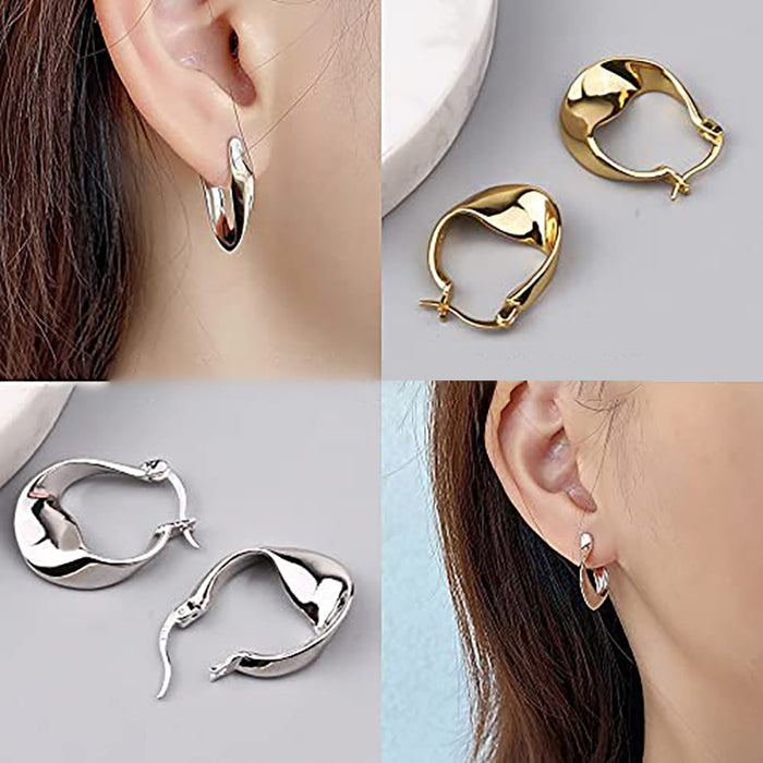 Geometric twist earrings retro French style high-end earrings