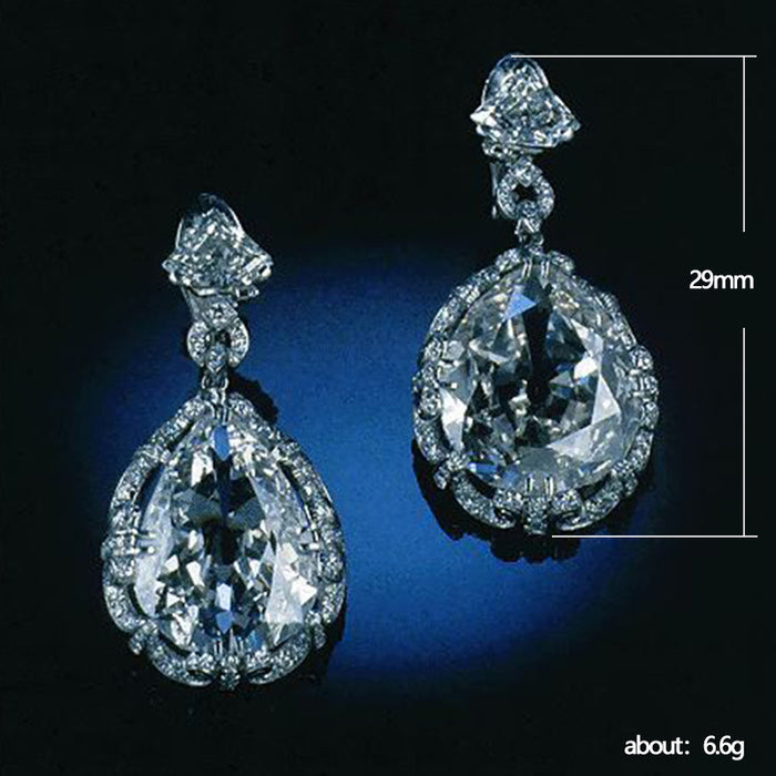 Luxury zircon teardrop earrings vintage style jewelry