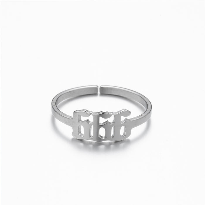 Lucky number ring, stainless steel 111-999 open memorial ring wholesale