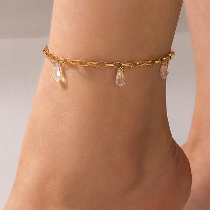 Trendy Chain Anklet Set - Two-Layer Alloy Beach Foot Jewelry