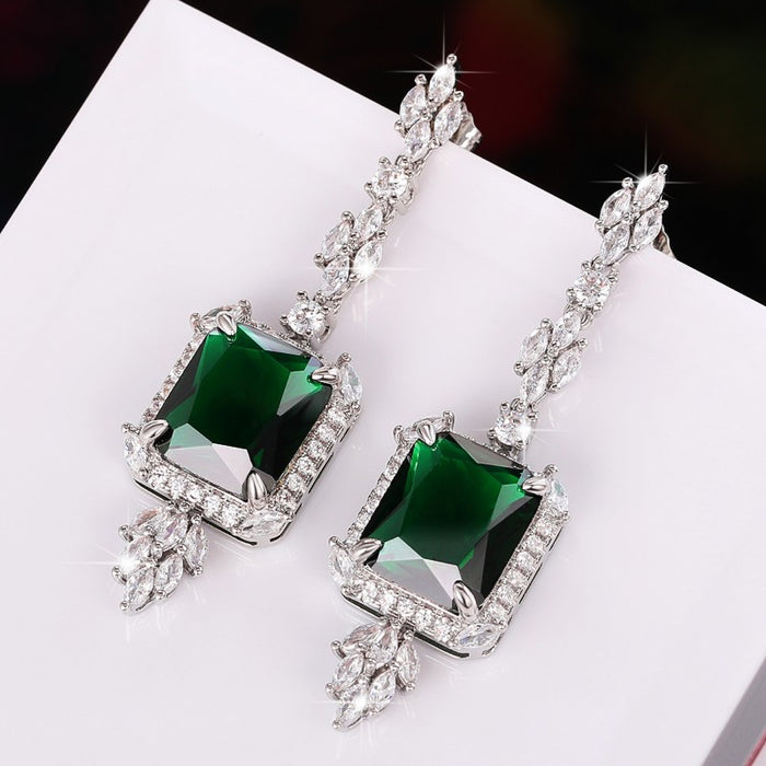 Vintage pendant earrings light luxury zircon earrings