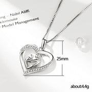 Love Mother and Child Micro-Inlaid Zircon Pendant Women's Necklace - wallojewerly 