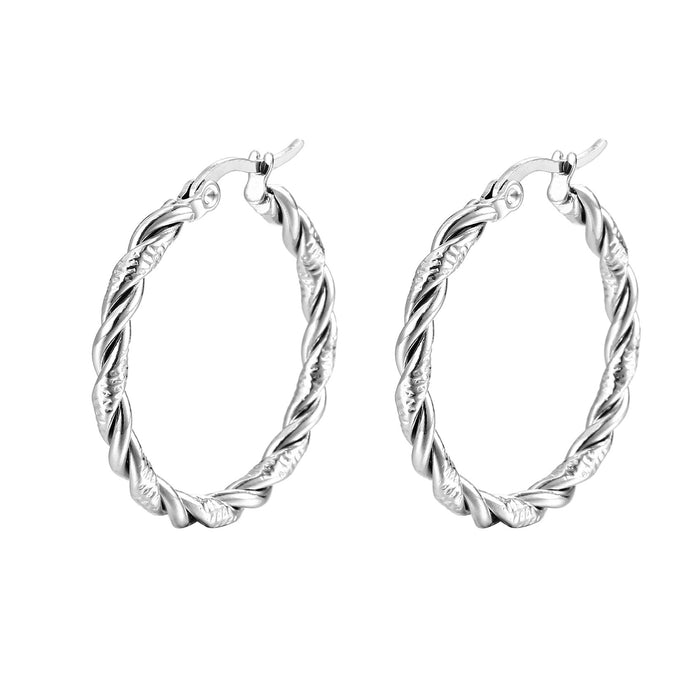 Crescent polished earrings 18K titanium steel ear clips