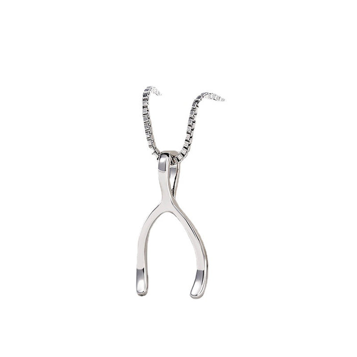 Herringbone Pendant Necklace Wishbone Clavicle Chain