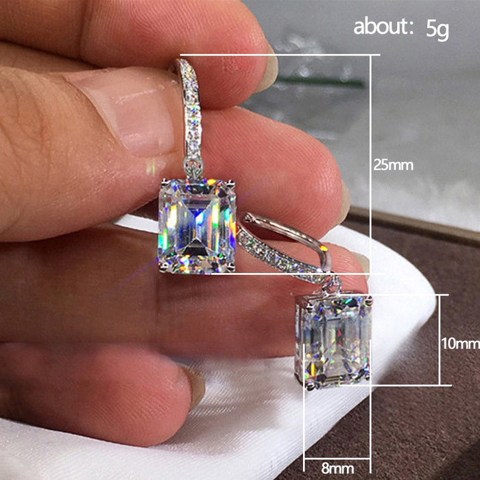 Big zircon earrings