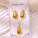 Wholesale 304 stainless steel hydraulic gold-plated earrings and necklace sets - wallojewerly 