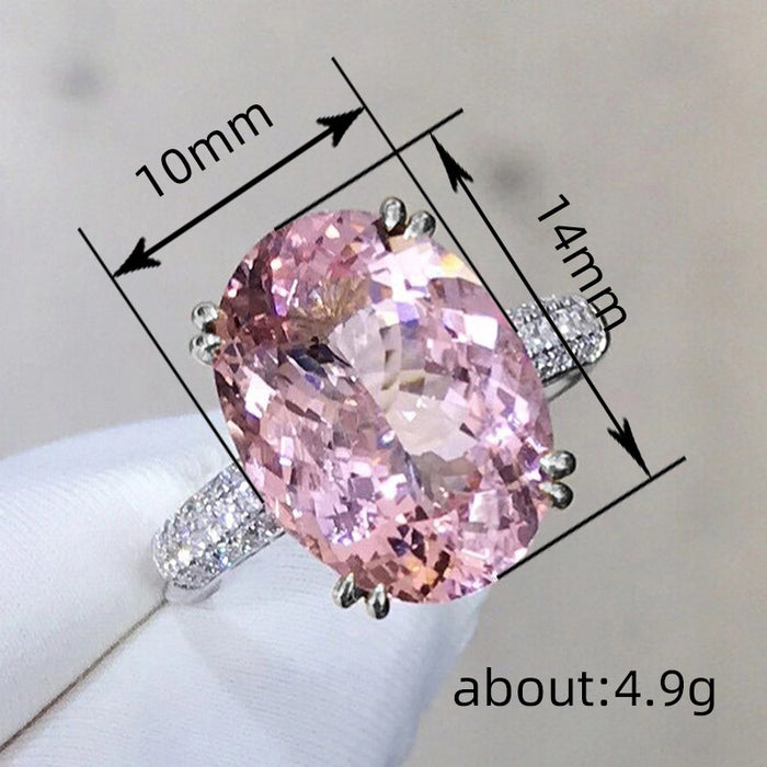 Simulation diamond ring European and American large oval ring wedding women's ring