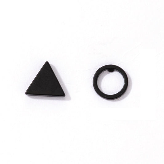 Simple geometric triangle round earrings Korean style earrings