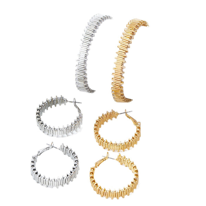 Wholesale gear pattern earring and bracelet sets - wallojewerly 