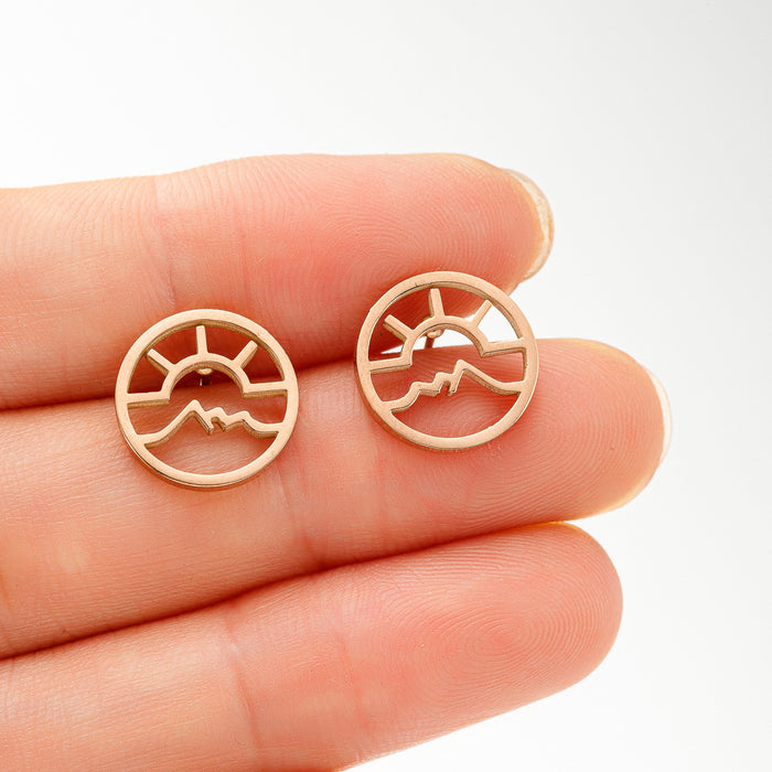 Ocean Wave Stainless Steel Stud Earrings - Fun and Stylish Geometric Jewelry