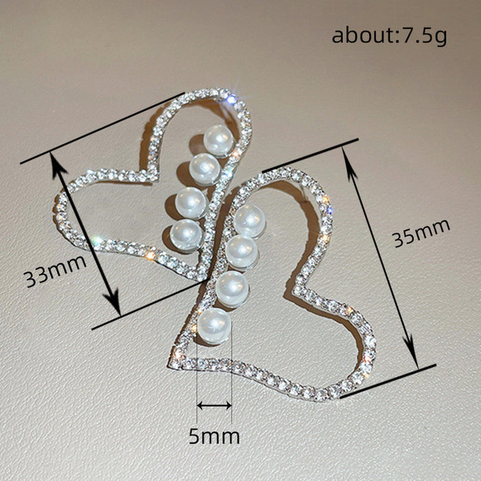 Imitation pearl earrings French hollow earrings personality fashion temperament earrings for women