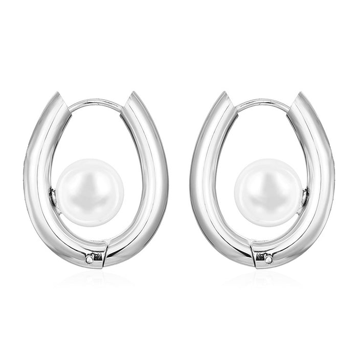 Stainless steel 18K plated round earrings high-grade titanium steel earrings