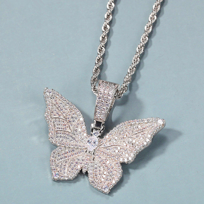 Butterfly pendant necklace ins style unisex street style necklace