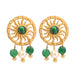 French Vintage 18K Gold Plated Stainless Steel Earrings - Natural Stone Pendant Jewelry for Women - wallojewerly 