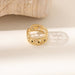 Wholesale non-fading stainless steel titanium steel gemstone diamond open rings - wallojewerly 