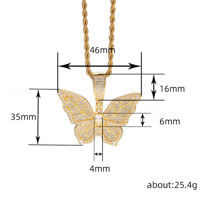 Butterfly pendant necklace ins style unisex street style necklace