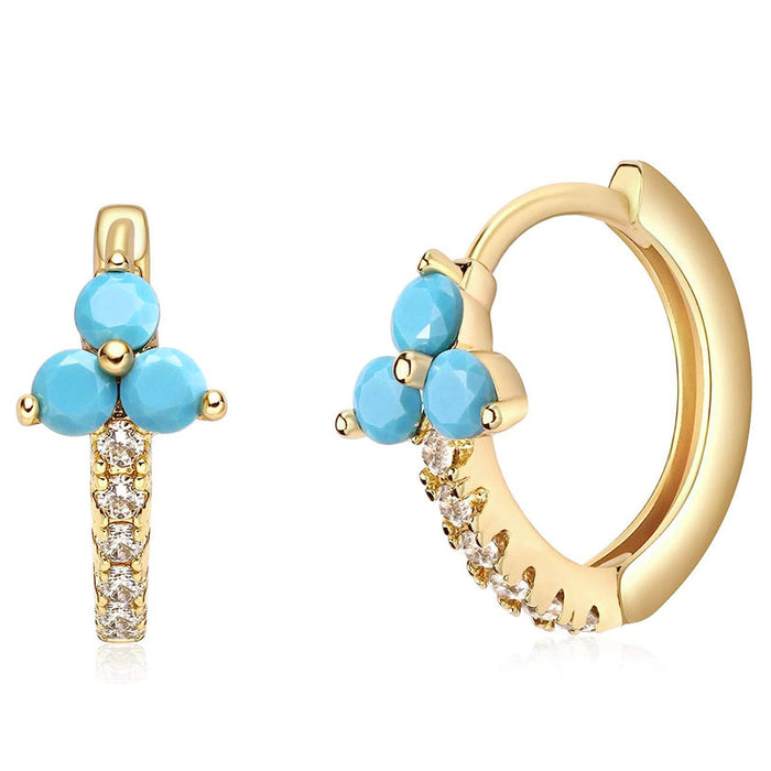 INS geometric ear clips micro-inlaid unique design earrings bohemian style earrings
