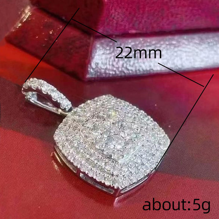 Wedding Diamond Square Zircon Ring Necklace Two-piece Set