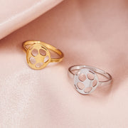 Stainless steel football ring, simple geometric round open ring wholesale - wallojewerly 