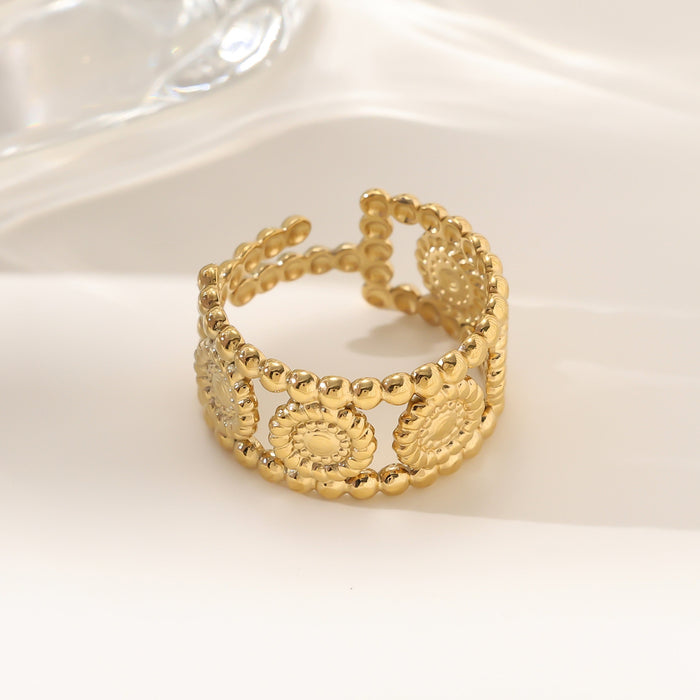 Wholesale 18K gold stainless steel irregular opening rings with furnace vacuum insulation