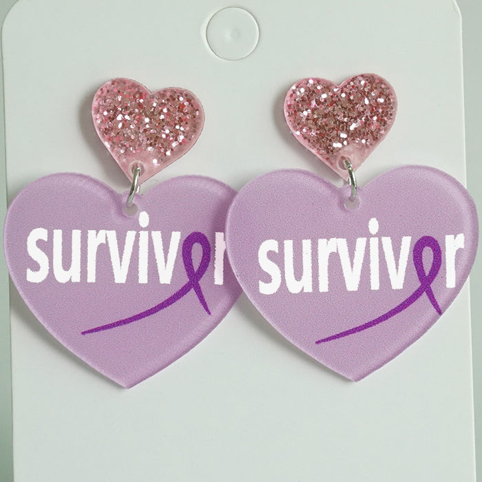 Cancer Survivor Memorial Acrylic Earrings