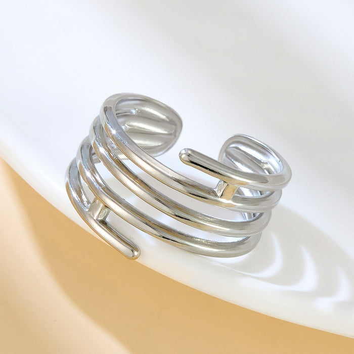 Wholesale multi-layered irregular thin-ring open rings