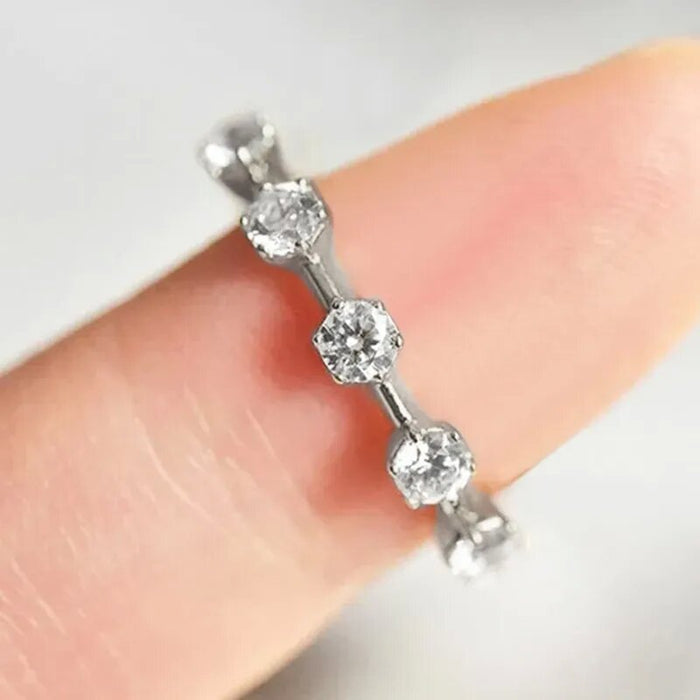 Micro-inlaid zircon stacking pinky ring simple design versatile ring