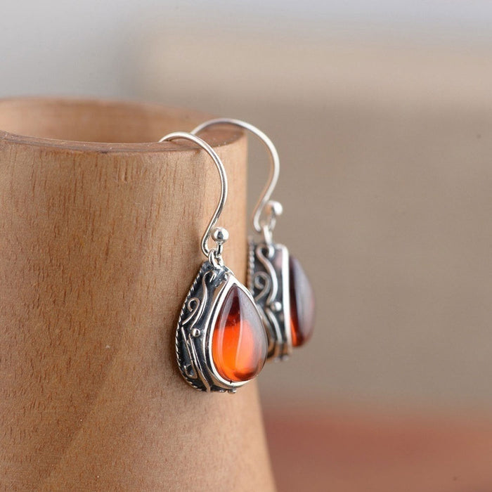 Teardrop-shaped vintage earrings