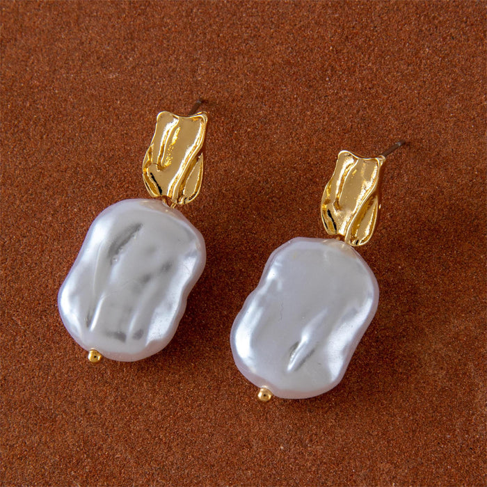 Baroque pearl earrings retro palace style earrings