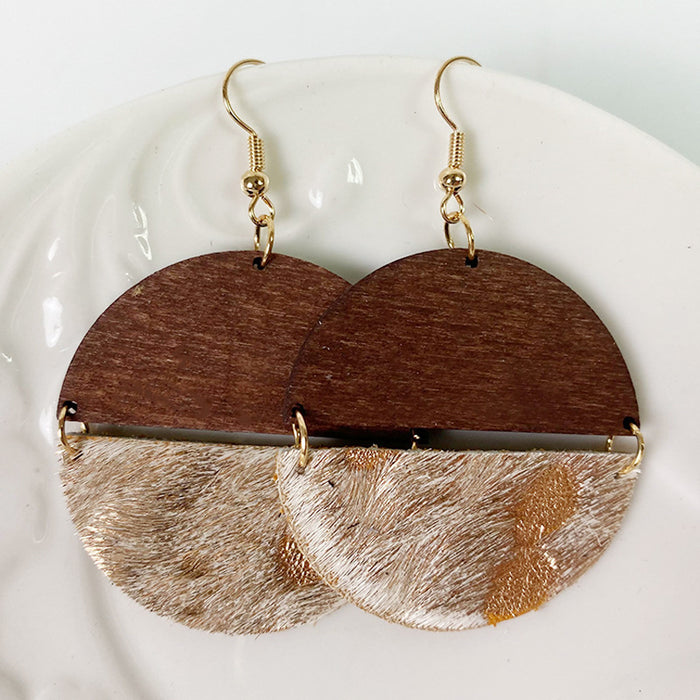 Round wooden earrings