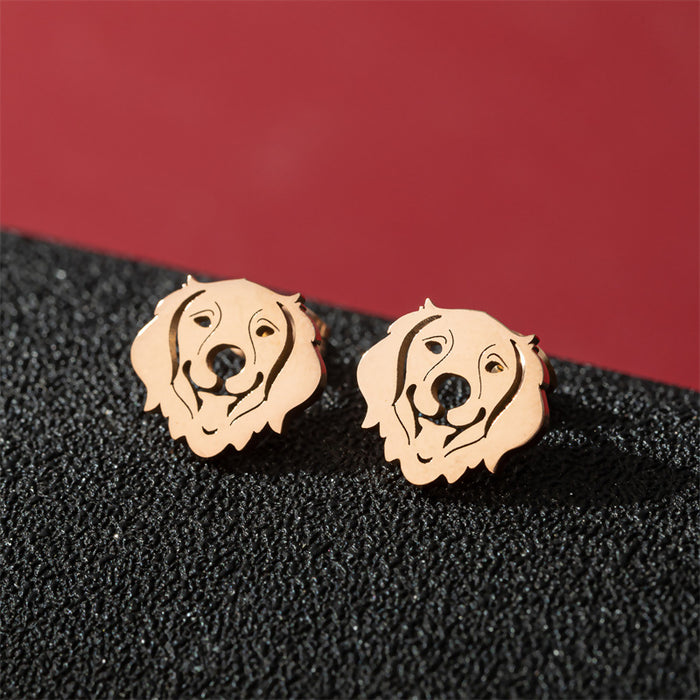 Dog and Cat Stainless Steel Stud Earrings - Cute and Playful Animal Jewelry