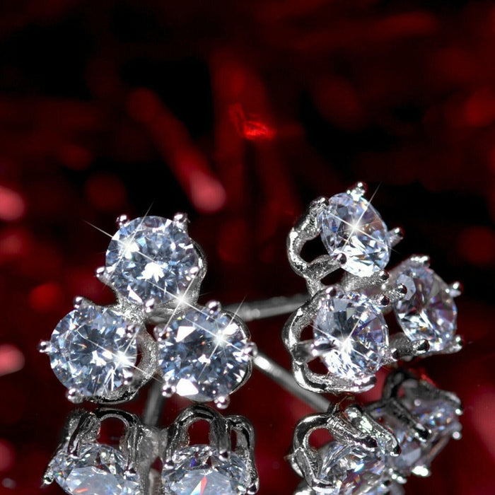 Geometric zircon earrings, versatile and high-end earrings