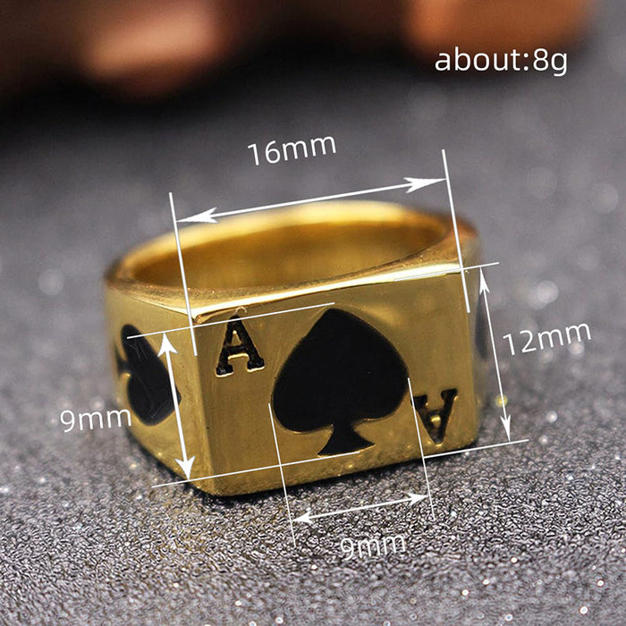 Anillo de póquer unisex con diseño personalizado y moderno