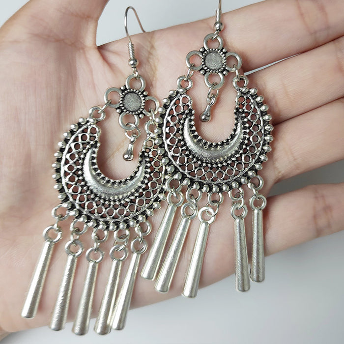 Bohemian Ethnic Vintage Alloy Tassel Earrings with Unique Design