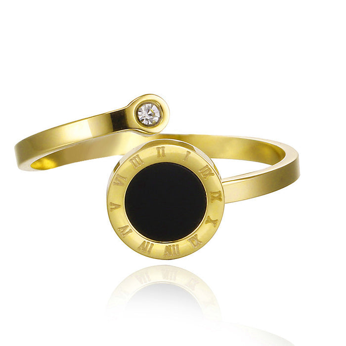 Wholesale 18K gold, stainless steel, titanium steel Roman numeral open rings