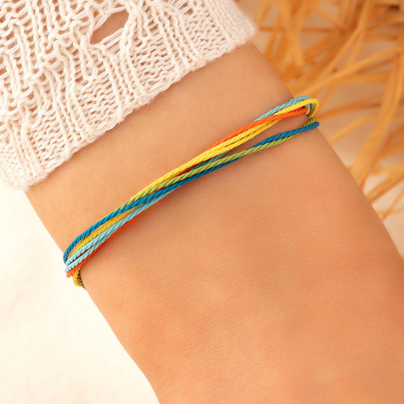 Adjustable Colorful Ethnic String Couple Bracelet - Simple Fashion Rope Bracelet