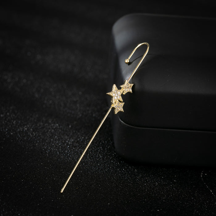 Minimalist Geometric Butterfly and Christmas Tree Stud Earrings with Rhinestone Inlay - Perfect for Holiday Celebrations