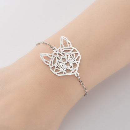 Origami cat pendant bracelet, 18K small animal light luxury bracelet wholesale