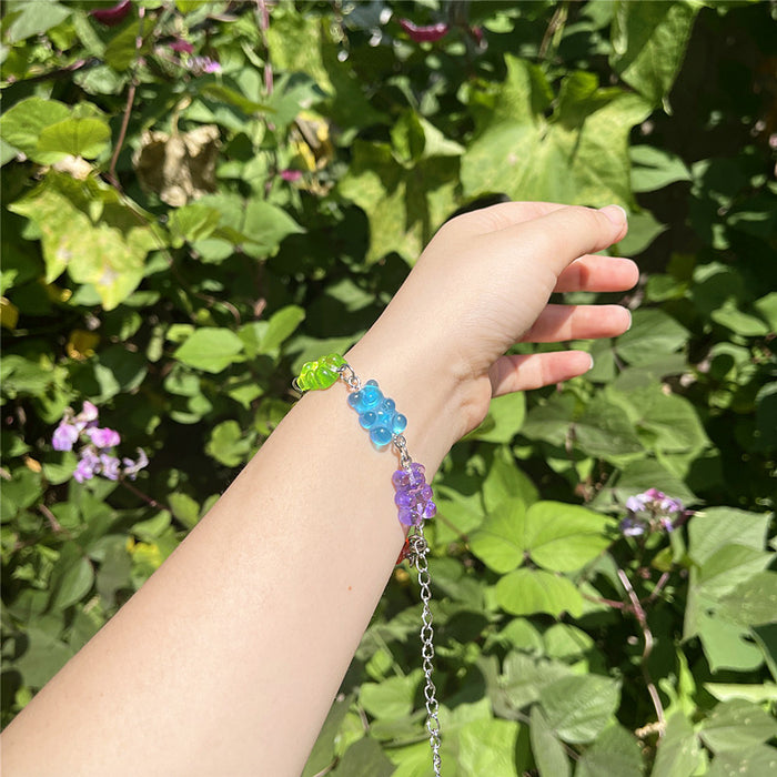 Pulsera navideña con diseño de Papá Noel, alce y árbol de Navidad